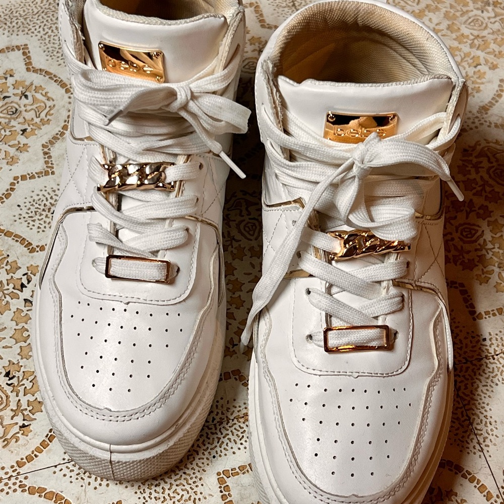 Bebe Stylish White High-Top Sneakers